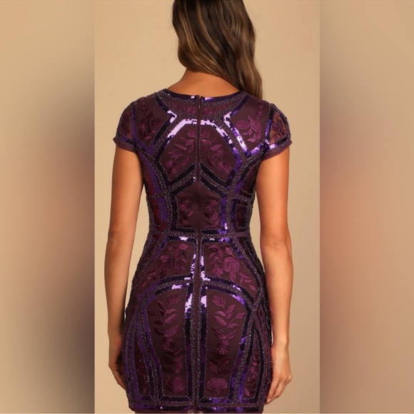 Lulu’s Spread Your Shine Plum Bodycon Dress - Picture 2 of 5